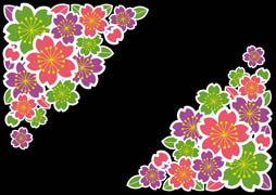 デザインパワー和柄１０_097 飾り罫 装飾 桜 サクラ